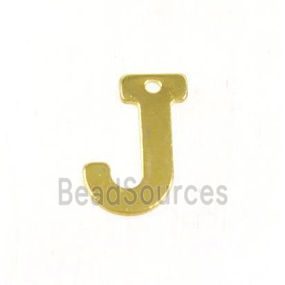 stainless steel letter J pendant, gold plated