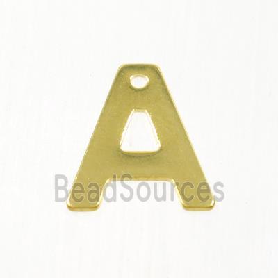 stainless steel letter A pendant, gold plated