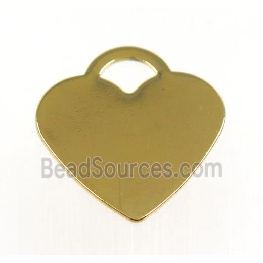 stainless steel heart pendant, gold plated