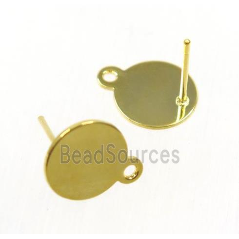 stainless steel earring studs, gold plated