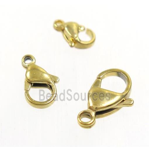 stainless steel Lobster Clasp, gold plated