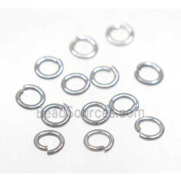 stainless steel jump ring, platinum plated