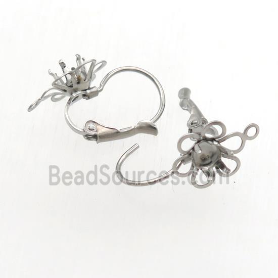 stainless steel leaveback earring with bail