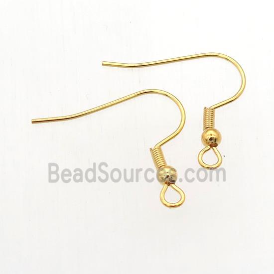 stainless steel earring hook, gold plated