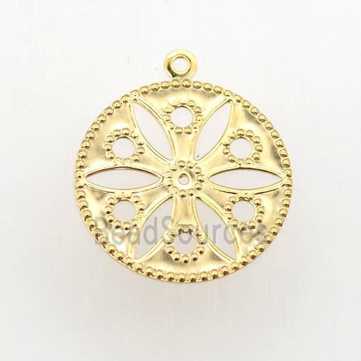 stainless steel pendant, gold plated