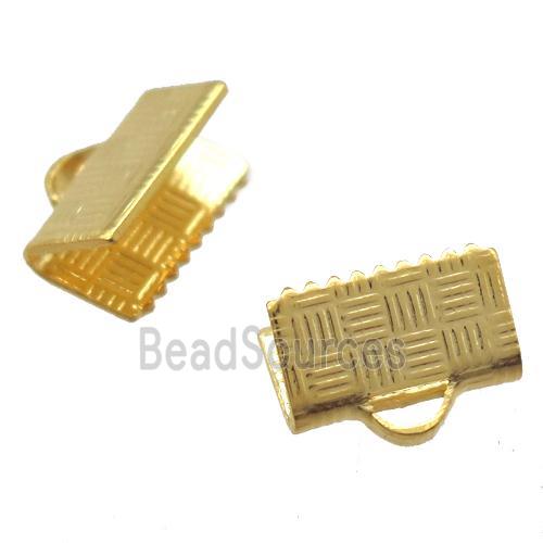 stainless steel clip cord end, gold plated