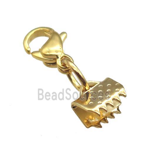 stainless steel clip cord end, gold plated