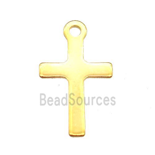 stainless steel cross pendant, gold plated