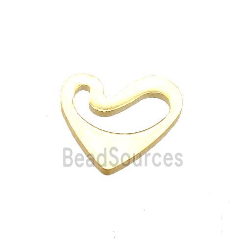 stainless steel heart pendant, gold plated