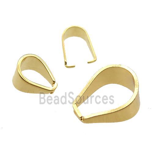 stainless steel Pinch Bail, gold plated