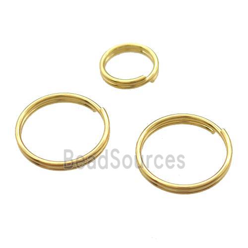 stainless steel Jump Ring, gold plated