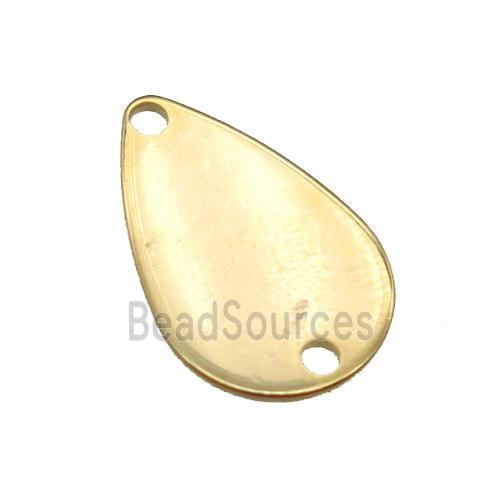 stainless steel teardrop connector, stampings, gold plated