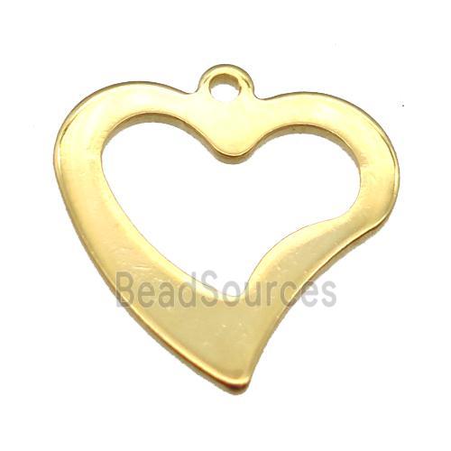 stainless steel heart pendant, stampings, gold plated