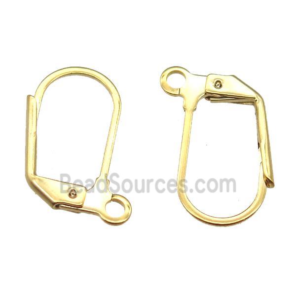 stainless steel Leaveback Earrings, gold plated