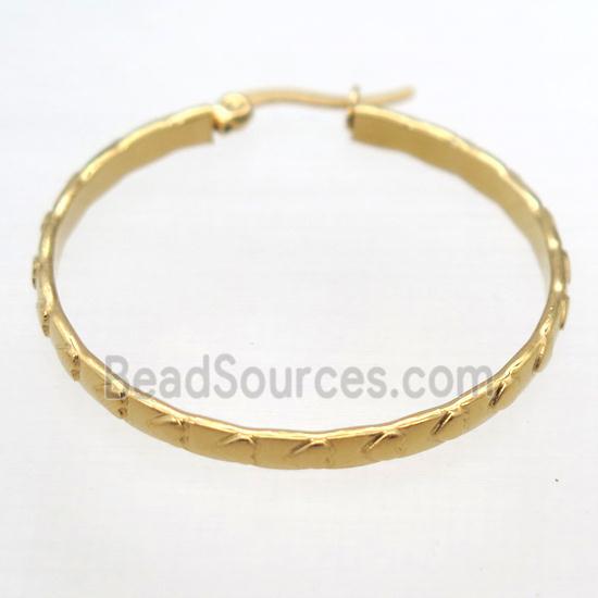 stainless steel Hoop Earrings, gold plated