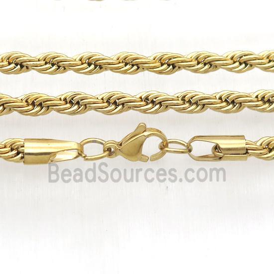 Stainless Steel Necklace Chain, gold plated