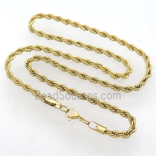 Stainless Steel Necklace Chain, gold plated