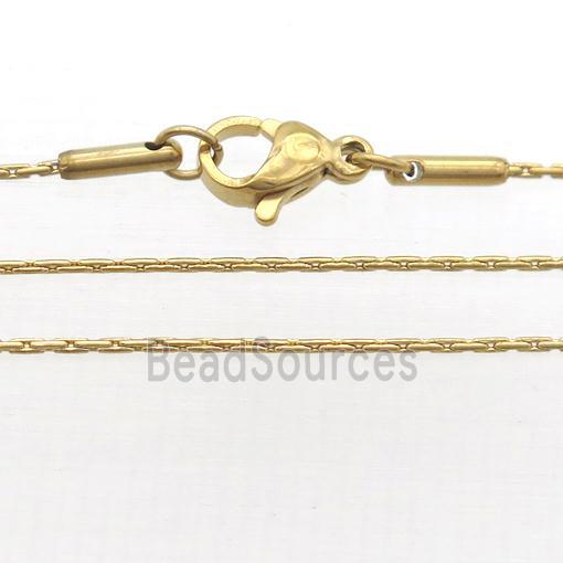 stainless steel necklace chain, gold plated