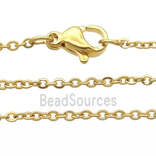 stainless steel necklace chain, gold plated