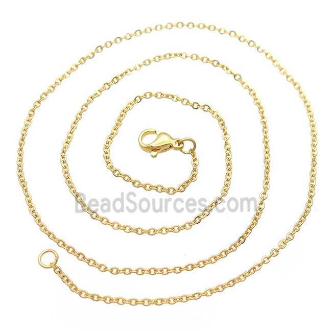 stainless steel necklace chain, gold plated