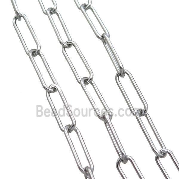 Raw Stainless Steel Paperclip Chain