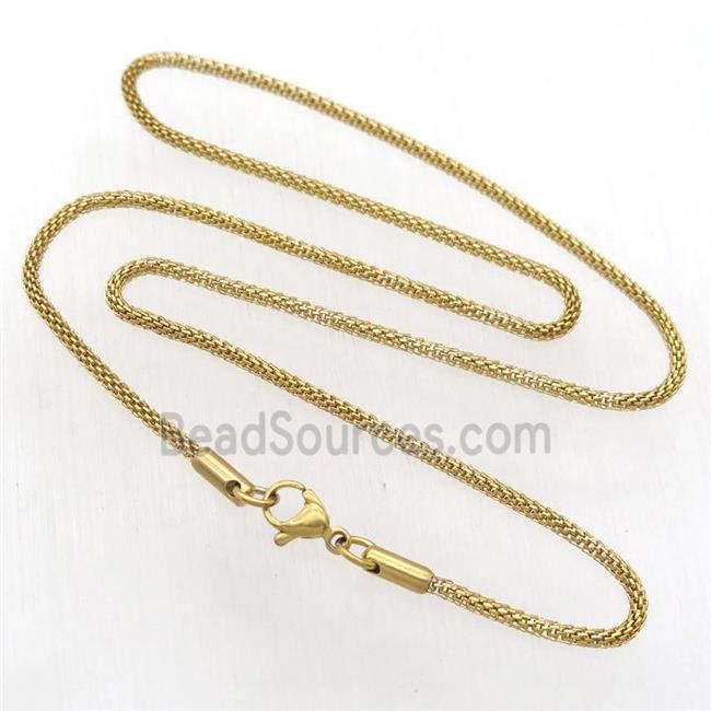 Stainless Steel Necklace Chain, gold plated