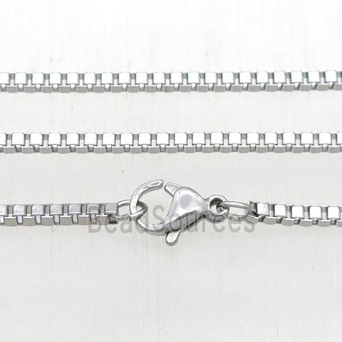 raw Stainless Steel Necklace Box Chain