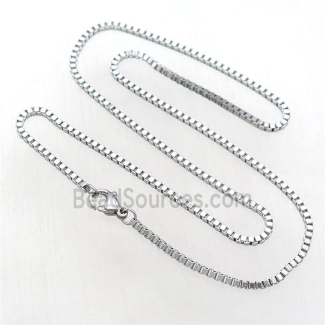 raw Stainless Steel Necklace Box Chain