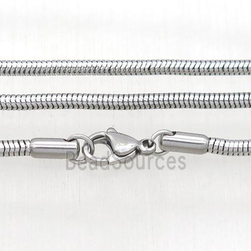 raw Stainless Steel Necklace Snake Chain