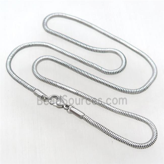 raw Stainless Steel Necklace Snake Chain