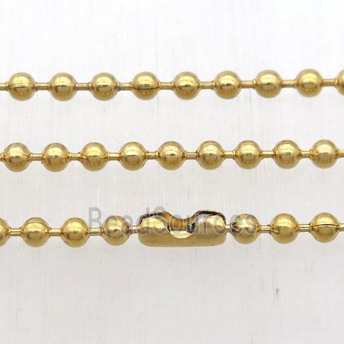 Stainless Steel Necklace Ball Chain, gold plated