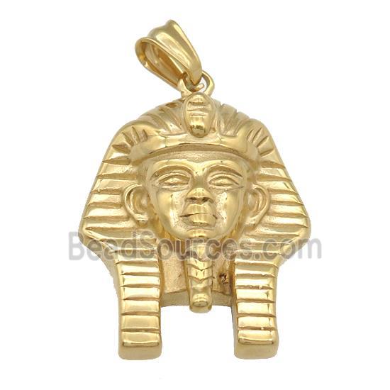 Stainless Steel Egyptian Pharoah Charm Pendant, gold plated