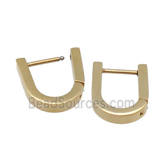 stainless steel Latchback Earring, gold plated