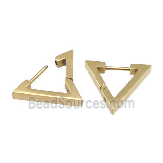 stainless steel Latchback Earring, triangle, gold plated