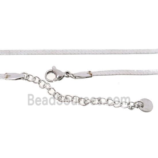 stainless steel necklace Chain, snakeskin, platinum plated