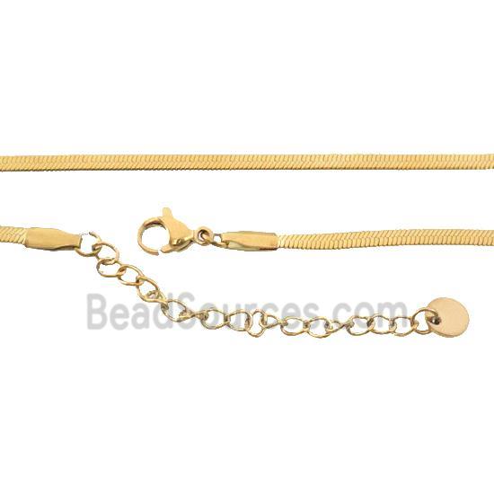 stainless steel necklace Chain, snakeskin, gold plated