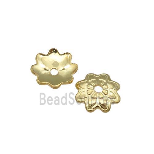 stainless steel beadcaps, gold plated