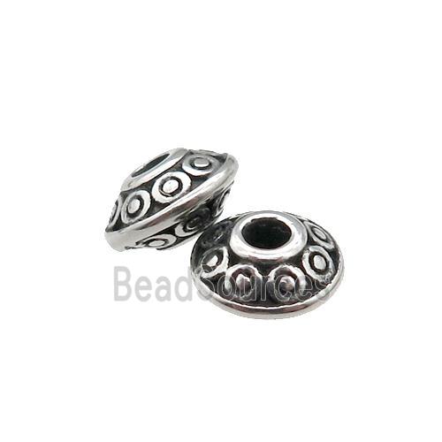 Stainless Steel spacer Beads, antique silver