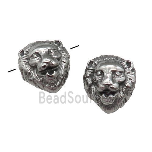 Stainless Steel Lion Beads, antique silver