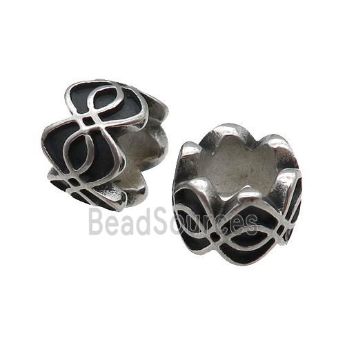 Stainless Steel tube Beads, antique silver