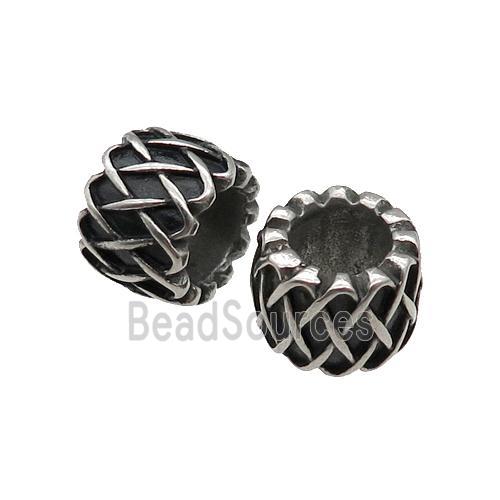 Stainless Steel tube Beads, antique silver