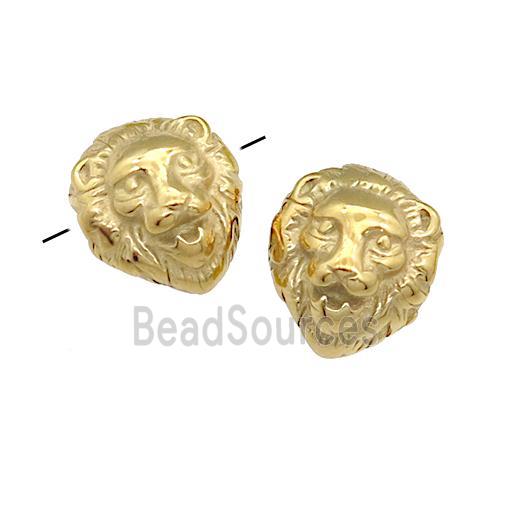 Stainless Steel Lion Beads, gold plated