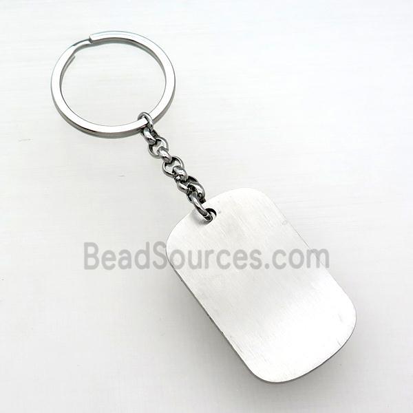 raw Stainless Steel keychain pendant