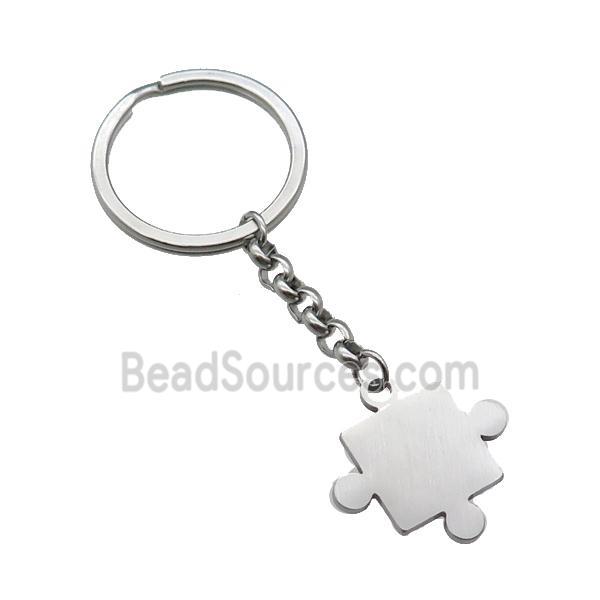 raw Stainless Steel keychain pendant