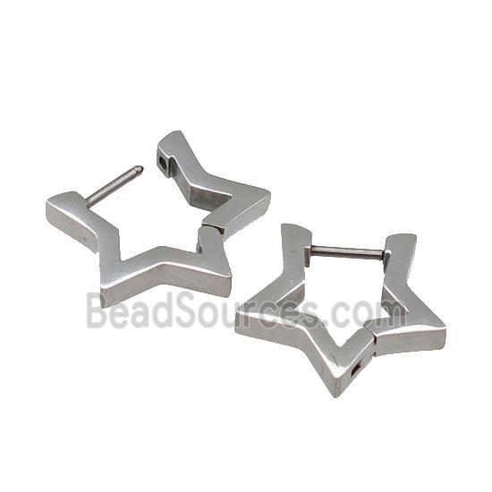 raw Stainless Steel Latchback Earring star