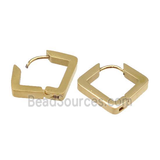 Stainless Steel Latchback Earring square gold plated