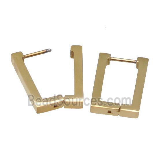 Stainless Steel Latchback Earring square gold plated