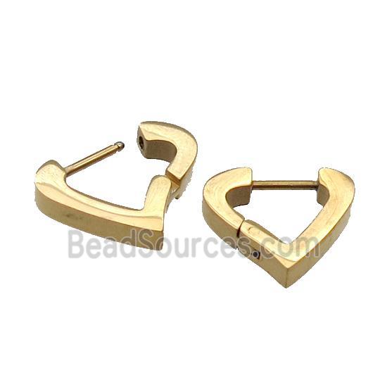 Stainless Steel Latchback Earring heart gold plated