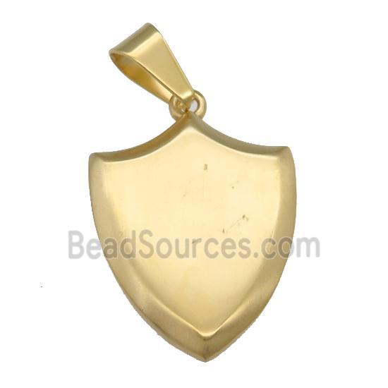 Stainless Steel shield pendant gold plated