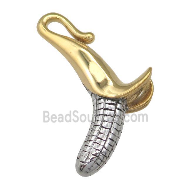 Stainless Steel banana charm pendant gold plated